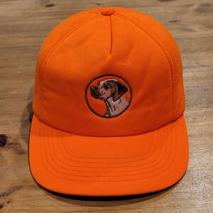 Vintage Duck Bay Hunting Hat Blaze Orange Dog Logo Embroidered Snapback 80s 90s